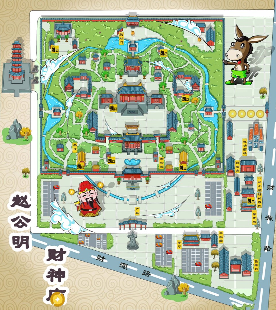 延庆寺庙类手绘地图